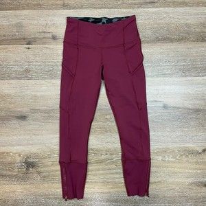 Lululemon Ankle Zip Leggings Maroon Size 4
